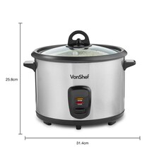 VonShef 1.8L Rice Cooker & Steamer thumbnail 5