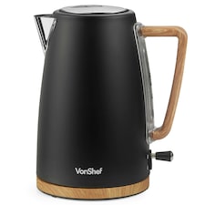 VonShef 3000W Black 1.7L Rapid Boil Electric Kettle