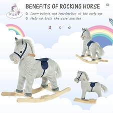 HOMCOM Children's Rocking Horse Ride-On Sound Wood Base Handlebars 36-72 Months thumbnail 5