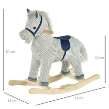 HOMCOM Children's Rocking Horse Ride-On Sound Wood Base Handlebars 36-72 Months thumbnail 7