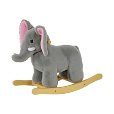Ride on Elephant Rocker Children Rocking Horse Grey Nursery Rhymes Kids Toy Game