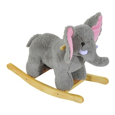 Ride on Elephant Rocker Children Rocking Horse Grey Nursery Rhymes Kids Toy Game thumbnail 8