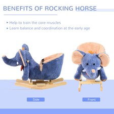 HOMCOM Rocking Horse Ride on Toy Seat Belt Safety Toddler Elephant Music thumbnail 3