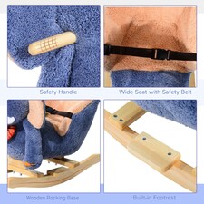 HOMCOM Rocking Horse Ride on Toy Seat Belt Safety Toddler Elephant Music thumbnail 5