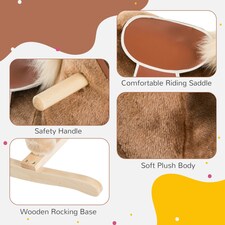 HOMCOM Kids Rocking Horse Wooden Plush Children Ride On Toy Rocker Baby Gift Age thumbnail 4