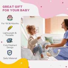 HOMCOM Baby Rocking Horse Elephant Rocking Chair Rocker Toy, for 18-36 Months thumbnail 3