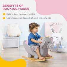 HOMCOM Baby Rocking Horse Elephant Rocking Chair Rocker Toy, for 18-36 Months thumbnail 5
