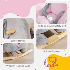 HOMCOM Baby Rocking Horse Elephant Rocking Chair Rocker Toy, for 18-36 Months thumbnail 6