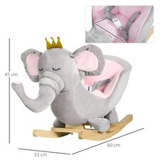 HOMCOM Baby Rocking Horse Elephant Rocking Chair Rocker Toy, for 18-36 Months thumbnail 7