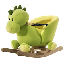 HOMCOM Kids Rocking Horse, Plush Ride-On Dinosaur Seat w/ Seat Safety Belt