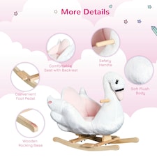 HOMCOM Kids Rocking Horse Ride On Swan Toy w/ Music Safety Seat for Toddler thumbnail 6