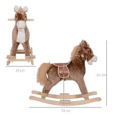 HOMCOM Kids Rocking Horse Wooden Plush Age 3+ Children Ride On Toy Rocker Baby thumbnail 7