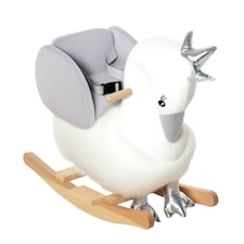 HOMCOM Cute Kids Ride-On Rocking Swan w/ Sound Handlebars Seat Belt Plush Body