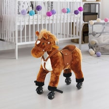 HOMCOM Rocking Horse Ride on Rocker Children Plush Toy Wooden Horse Sound thumbnail 2