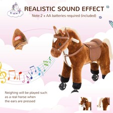 HOMCOM Rocking Horse Ride on Rocker Children Plush Toy Wooden Horse Sound thumbnail 5