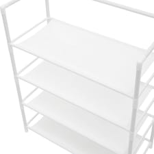 Living and Home 4-Tier Metal Shoe Rack with Hooks for Entryway - White thumbnail 2