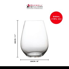 Maxwell & Williams Wine Glass Set White 400ml Set of 6 thumbnail 6
