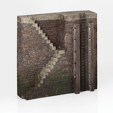 Graham Farish Scenecraft Quayside Walls with Steps (Pre-Built)