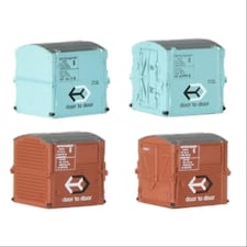 Graham Farish Container Set - A BR Bauxite (2)/AF BR Light Blue (2)