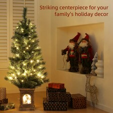 HOMCOM 4ft Artificial Christmas Tree with 80 Warm White LED Lights Remote thumbnail 6