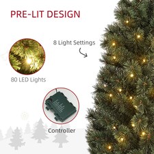 HOMCOM 4ft Artificial Christmas Tree with 80 Warm White LED Lights Remote thumbnail 7
