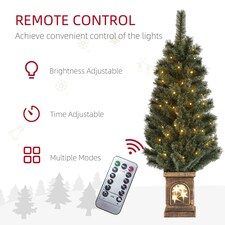 HOMCOM 4ft Artificial Christmas Tree with 80 Warm White LED Lights Remote thumbnail 8