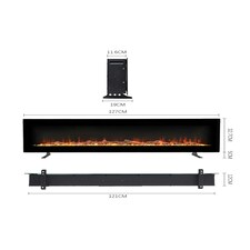 Living and Home 50 Inch Modern Electric Fireplace - Wall Mounted/Freestanding, with Remote Control, 1800W thumbnail 10