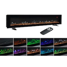 Living and Home 50 Inch Modern Electric Fireplace - Wall Mounted/Freestanding, with Remote Control, 1800W thumbnail 8