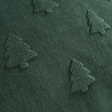 OHS Soft Teddy Fleece Christmas Winter Tree Tufted Blanket Throw | Green thumbnail 2