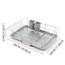 Living and Home Dish Drainer Drying Rack with Removable Drip Tray thumbnail 10