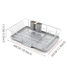 Living and Home Dish Drainer Drying Rack with Removable Drip Tray thumbnail 5