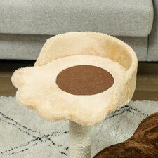 PawHut Cat Tree with Scratching Post Bed Tunnel Toy Ball, 47cm, Dark Brown thumbnail 8