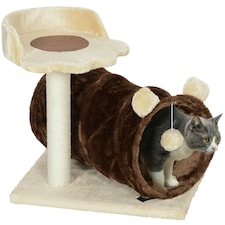 PawHut Cat Tree with Scratching Post Bed Tunnel Toy Ball, 47cm, Dark Brown thumbnail 9