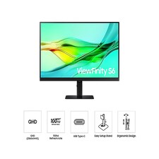 Samsung ViewFinity S6 LS27D600UAUXXU 27" IPS Quad HD USB-C Height adjustable Monitor thumbnail 4