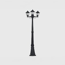 ValueLights Mayfair 3 Way Black Outdoor Lamp Post Light | Black thumbnail 2