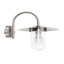 ValueLights Lancaster Swan Neck Silver Outdoor Wall Lantern