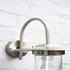 ValueLights Lancaster Swan Neck Silver Outdoor Wall Lantern thumbnail 3