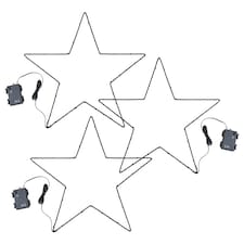 ValueLights IP44 Small Black Outdoor Warm White Star Light | Black