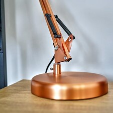 ValueLights Retro Adjustable Copper Metal Bedside Desk Table Lamp | Copper thumbnail 6