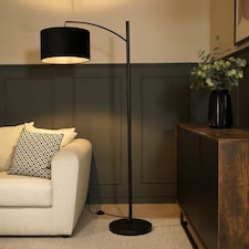 ValueLights Preto Black Curve Floor Lamp - Base Only | Black thumbnail 2