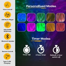 ValueLights Childrens Sky Light Projector Black Decoration | Black thumbnail 3