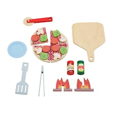 Teamson Kids Wooden Pizza Oven & 24 pc. Accessory Set, Grey/Natural thumbnail 5
