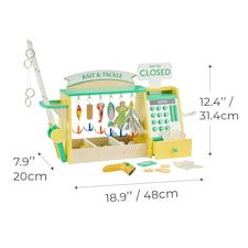 Teamson Kids My Little Helper Fishing Shop & 26 pc Accessory Set, Green/Yellow thumbnail 5