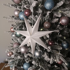 38cm White Paper Foldable Star Christmas Decoration
