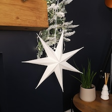 38cm White Paper Foldable Star Christmas Decoration thumbnail 2
