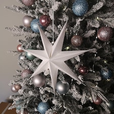 38cm White Paper Foldable Star Christmas Decoration thumbnail 7