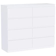 Vida Designs Denver 8 Drawer Chest of Drawers Bedroom Storage, White