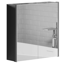 Bath Vida Tiano Stainless Steel Mirrored Double Wall Mounted Bathroom Cabinet