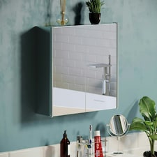 Bath Vida Tiano Stainless Steel Mirrored Double Wall Mounted Bathroom Cabinet thumbnail 2