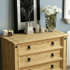 Vida Designs Corona 5 Drawer Chest of Drawers Rustic Furniture, Solid Pine Wood thumbnail 4